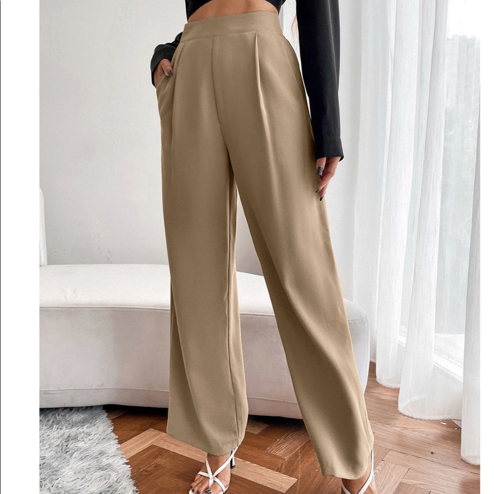 Shein High Waist Fold Pleated Pants